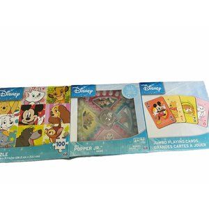 Disney 3 Pack Games Bundle Jumbo Cards Popper Jr.